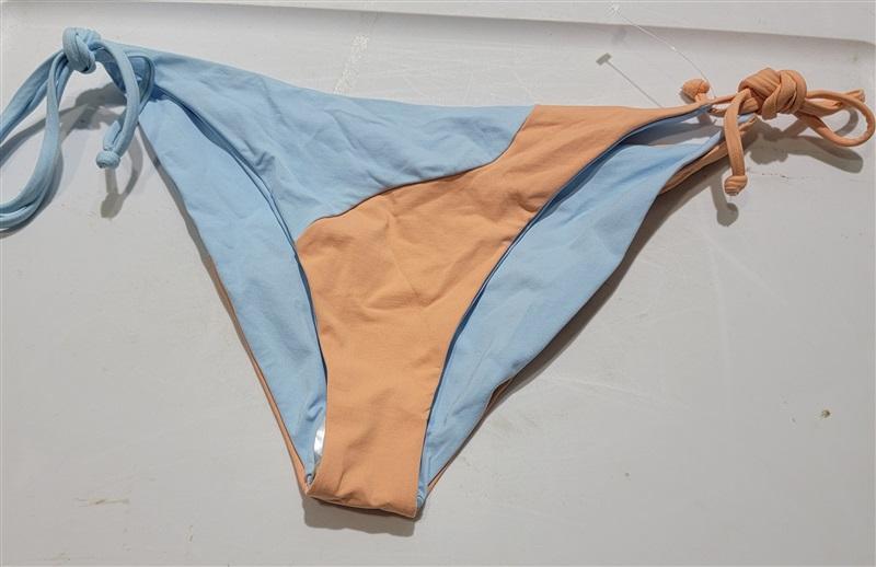 NWT L*Space L Dani Blue Orange Tie Side Color Block Bikini Bottom 132427