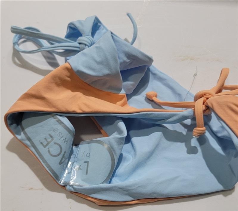 NWT L*Space L Dani Blue Orange Tie Side Color Block Bikini Bottom 132427