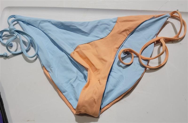 NWT L*Space L Dani Blue Orange Tie Side Color Block Bikini Bottom 132427