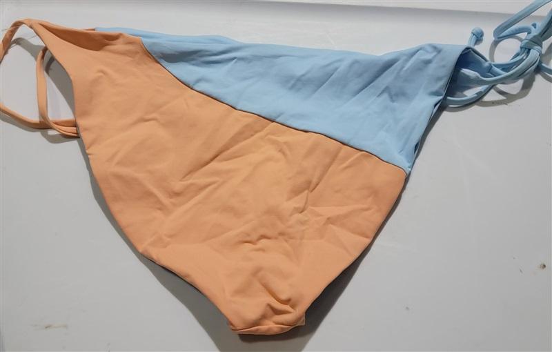 NWT L*Space L Dani Blue Orange Tie Side Color Block Bikini Bottom 132427