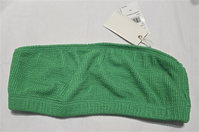 NWT Good American L/XL Better Bandeau Top Green Bikini Swim Tube 132429