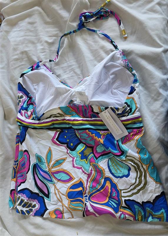 NWT Trina Turk SZ 10 Mandalay Tankini Top Halter Keyhole 132431