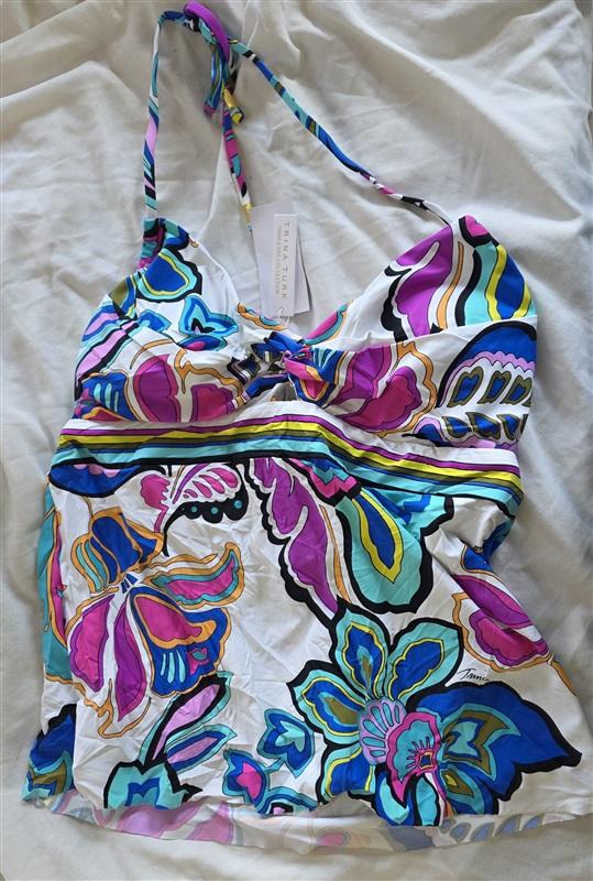 NWT Trina Turk SZ 10 Mandalay Tankini Top Halter Keyhole 132431