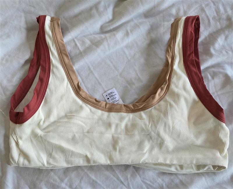 NWOTD L*Space XL LaLa Bikini Top Swimsuit Cream Tan Rust 132434
