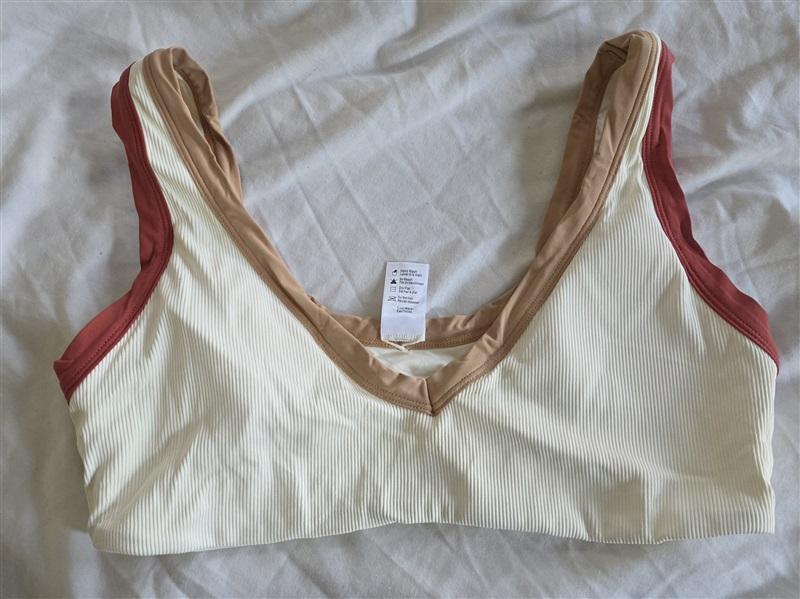 NWOTD L*Space XL LaLa Bikini Top Swimsuit Cream Tan Rust 132434