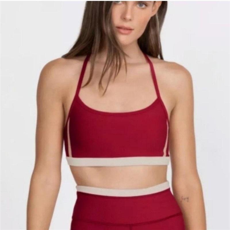 NWOT Calme LG Endurance Cross Back Sports Bra Red 132438