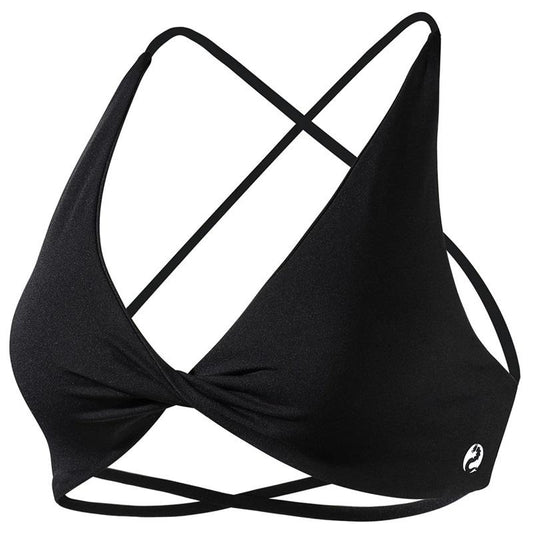 NWOT AUROLA Large Venus Strappy Back Yoga Sports Black Bra 132445