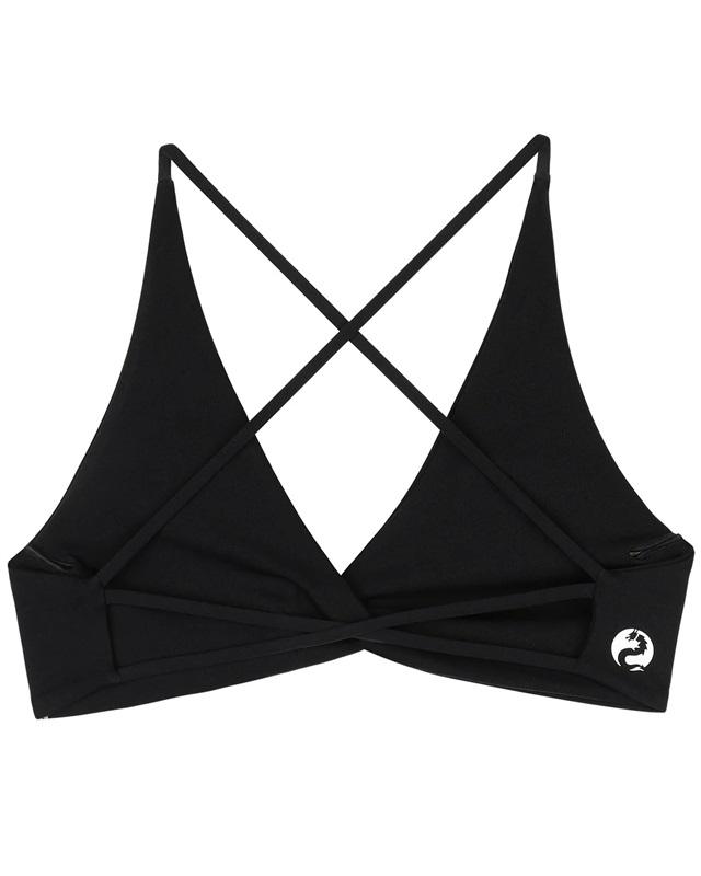 NWOT AUROLA Large Venus Strappy Back Yoga Sports Black Bra 132445