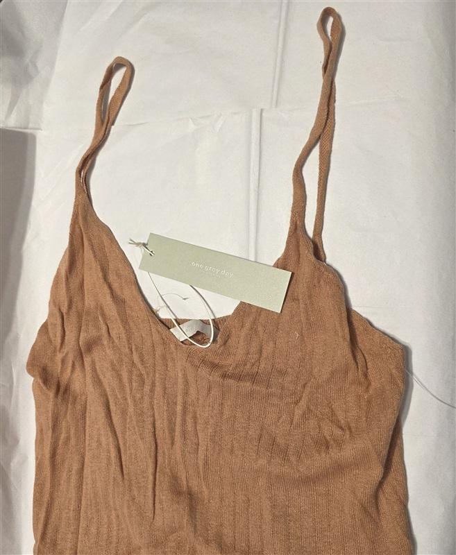 NWT One Grey Day Small Knit Eden Silk Blend Peach Tank Top 132446
