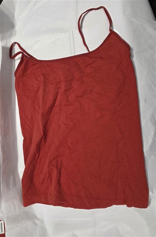 NWOT Last Tango M/L Seamless Tank Top Spaghetti Strap Shelf Bra Rust 132448
