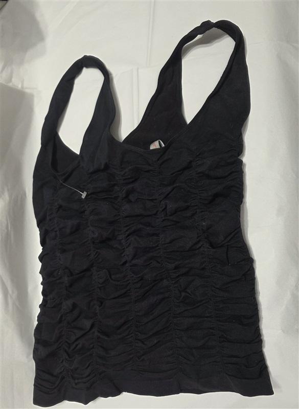 NWOT Last Tango S/M Ruched Seamless Black Sleeveless Top 132452