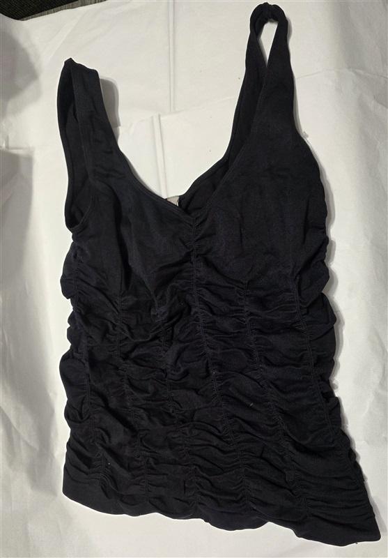 NWOT Last Tango S/M Ruched Seamless Black Sleeveless Top 132452