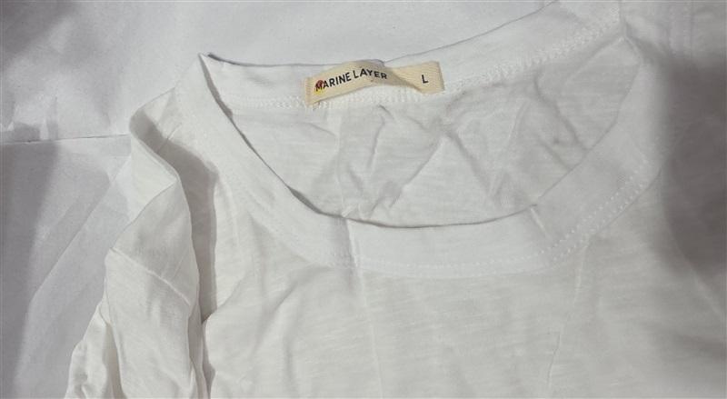 NWOT Marine Layer L White Short Sleeve Crew neck T Shirt 132459