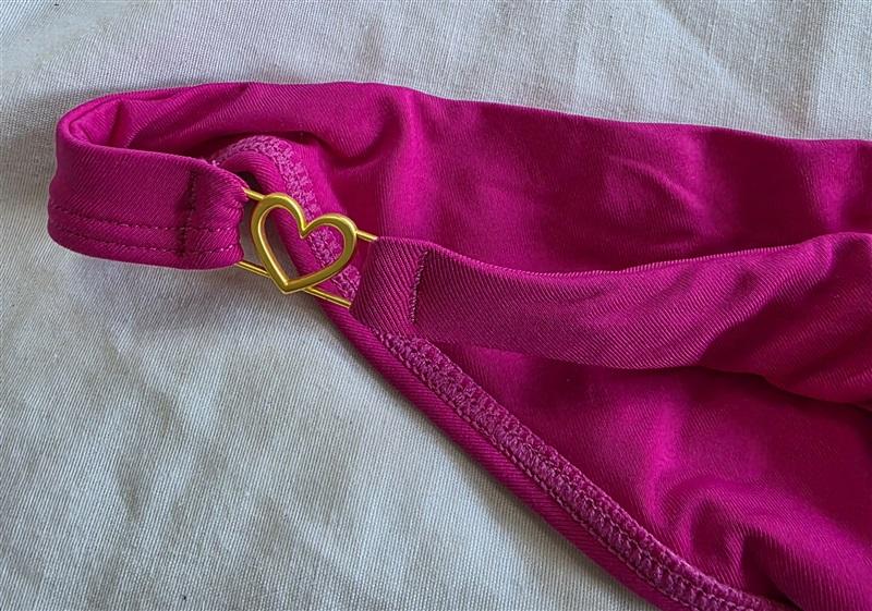 NWOT L*Space XL Ziggy BITSY Bottom Heart Sides Bikini Swim Pink 132466