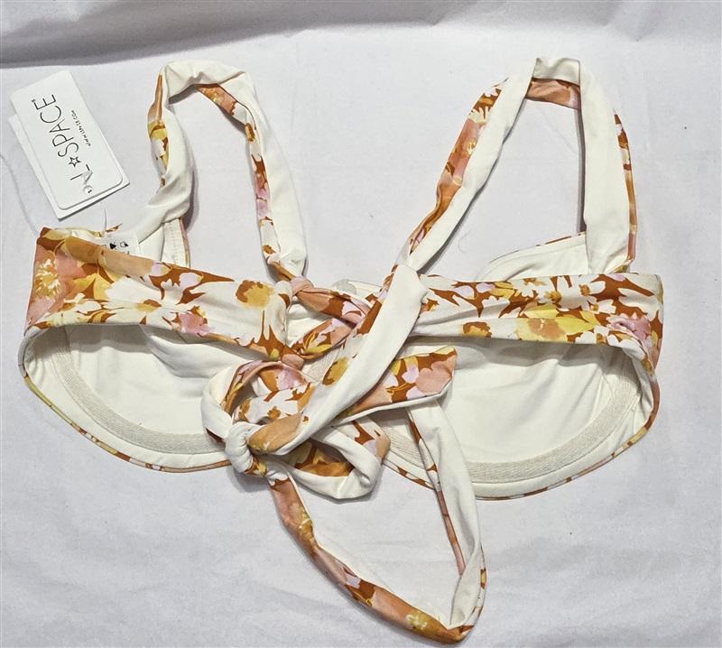 NWT L*Space Large Cabernet Camellia Floral Bikini Swim Top 132475