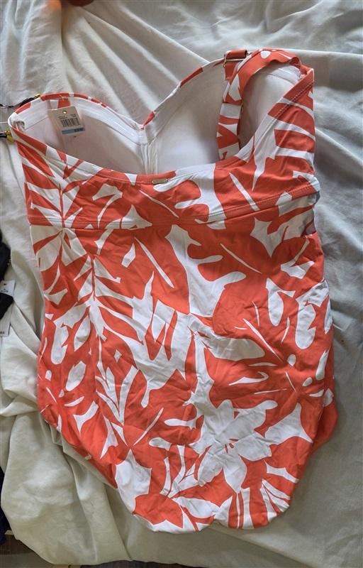 NWTD Anne Cole 20W Twist Front Strapless 1PC Swimsuit Coastal Palm 132489