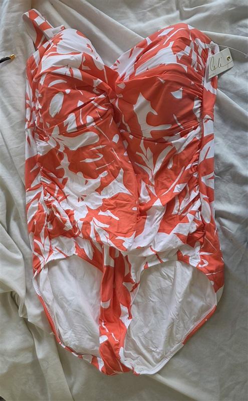 NWTD Anne Cole 20W Twist Front Strapless 1PC Swimsuit Coastal Palm 132489