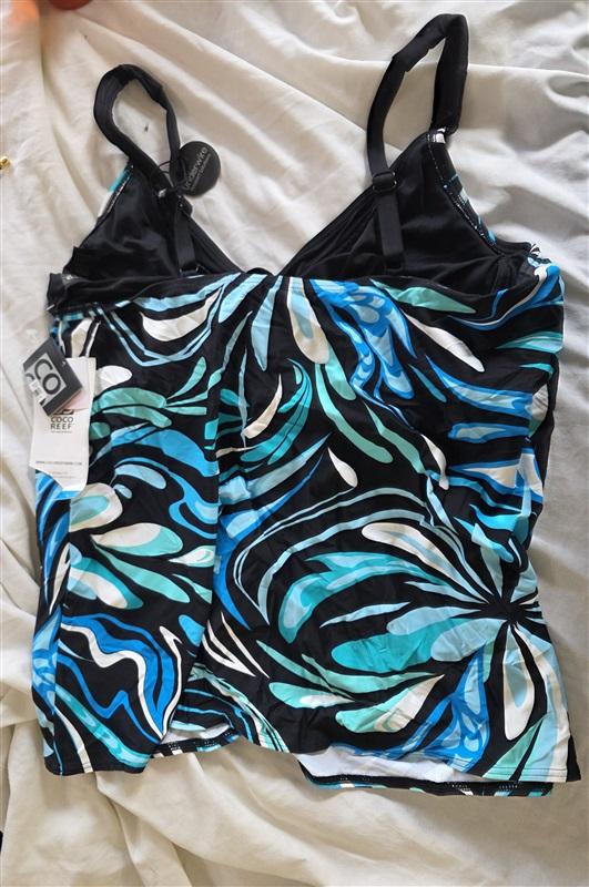 NWT Coco Reef 36DD Divine Power Underwire Black Blue Swirl Tankini 132490