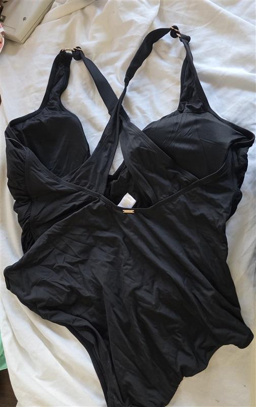 NWOT Anne Cole 22W Twist Front Cross Back 1PC Swimsuit Coastal Palm 132493