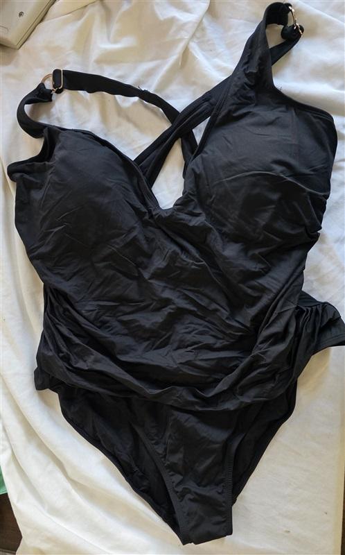 NWOT Anne Cole 22W Twist Front Cross Back 1PC Swimsuit Coastal Palm 132493
