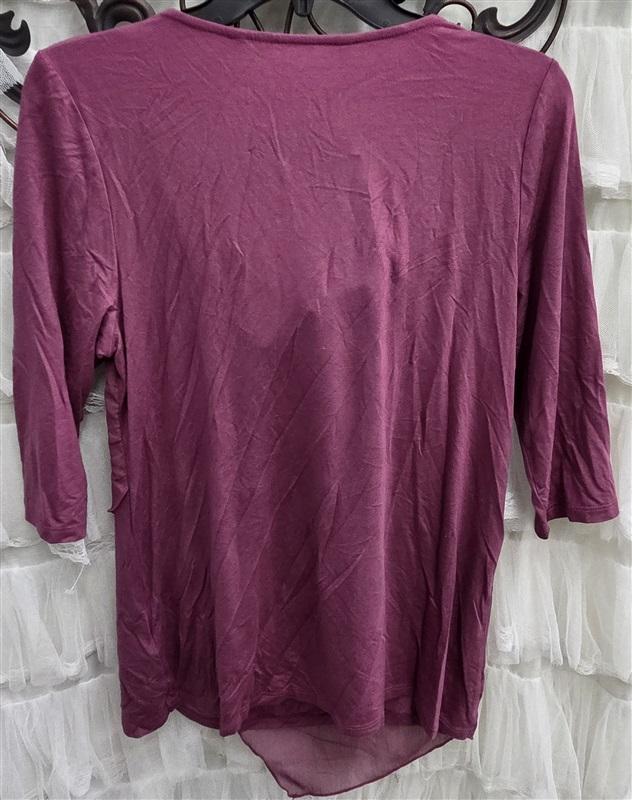 NWT Soft Surroundings S Petite Overlay Cowlneck Timeless Tunic Berry 132505