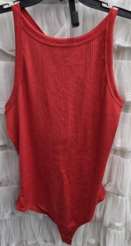 NWT Heatherly XXL Tank Top Strappy Back Ribbed Bodysuit Red 132508