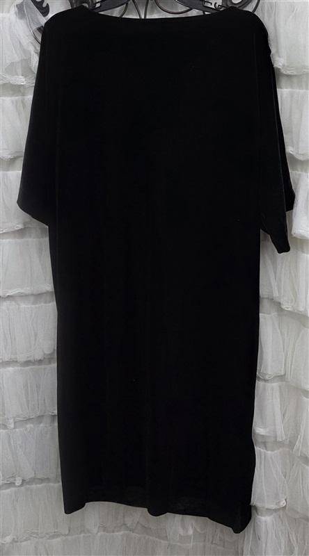 NWOT Chicos 2 12-14 Velvet Boat Neck Cocktail Dress Black 132509