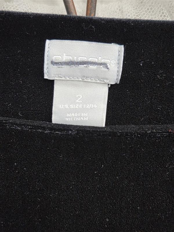 NWOT Chicos 2 12-14 Velvet Boat Neck Cocktail Dress Black 132509