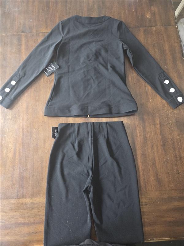 NWT Boston Proper XXS Beyond Travel Palazzo Jacket & Pants Black 132510