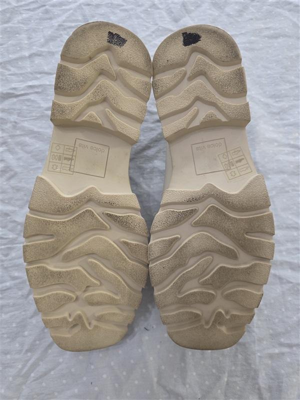 PO DV Dolce Vita 7.5 Lug Sole Penny Leather Loafers Ivory 132516