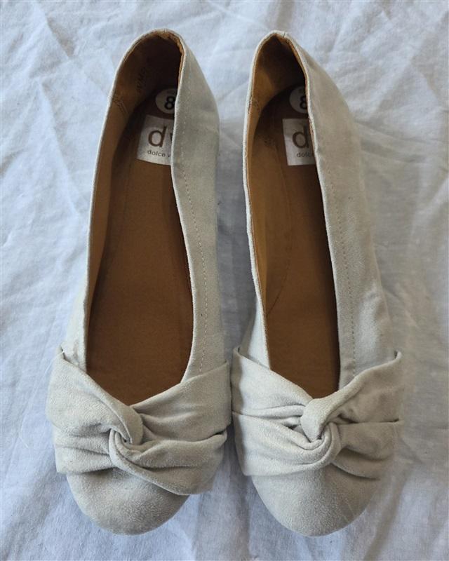 NWOT DV Dolce Vita 8 Villy Faux Suede Ballerina Flats Knot Gray 132519