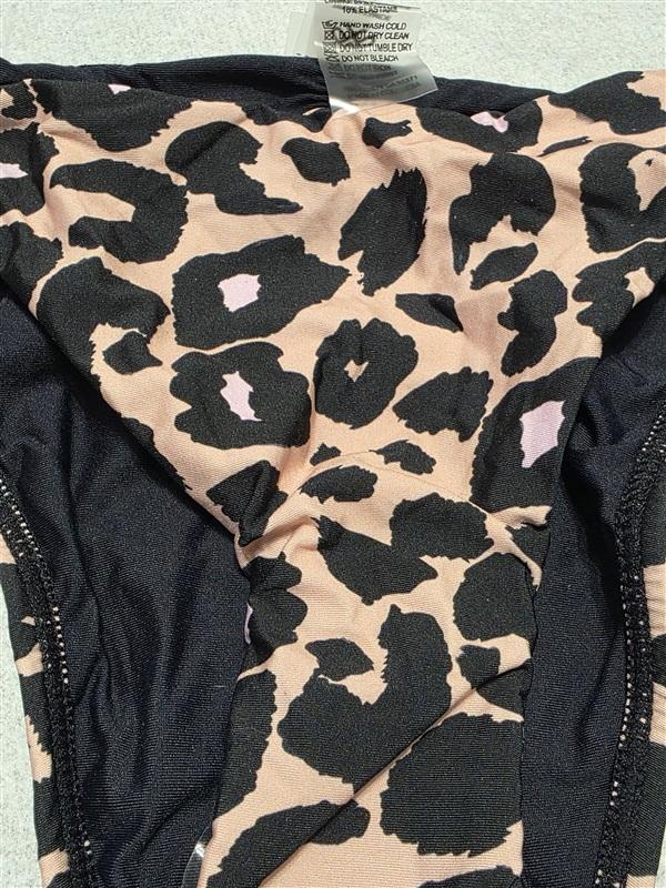 NWOT Pilyq M Nala Side Tie Teeny Bikini Swim Bottom Animal Print 132530