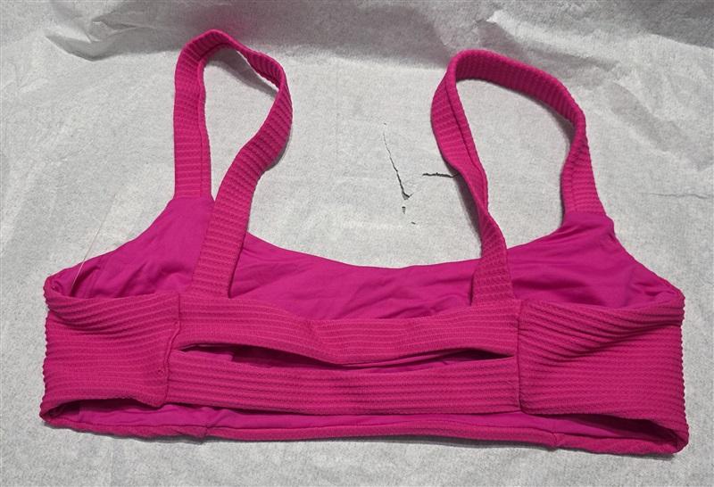 NWOTD L*Space D Jess Eco Chic Ribbed Pink Bikini Swim Top 132539