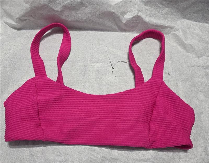 NWOTD L*Space D Jess Eco Chic Ribbed Pink Bikini Swim Top 132539