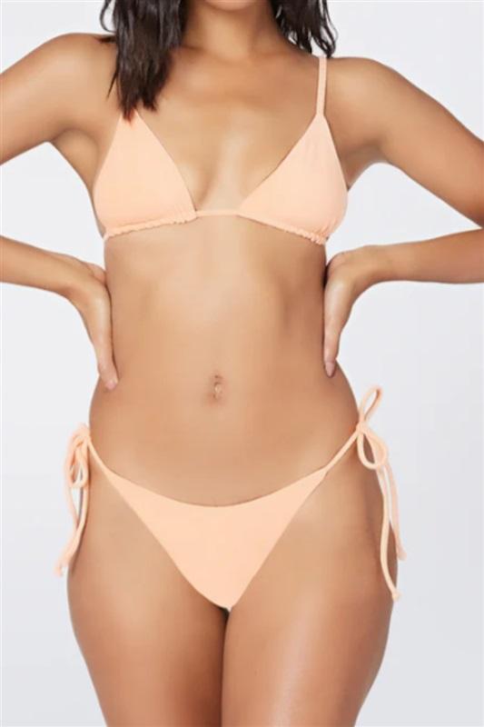 NWT L*Space M Lennox Tangy Orange Top & Tie Side Bikini Bottom 132542