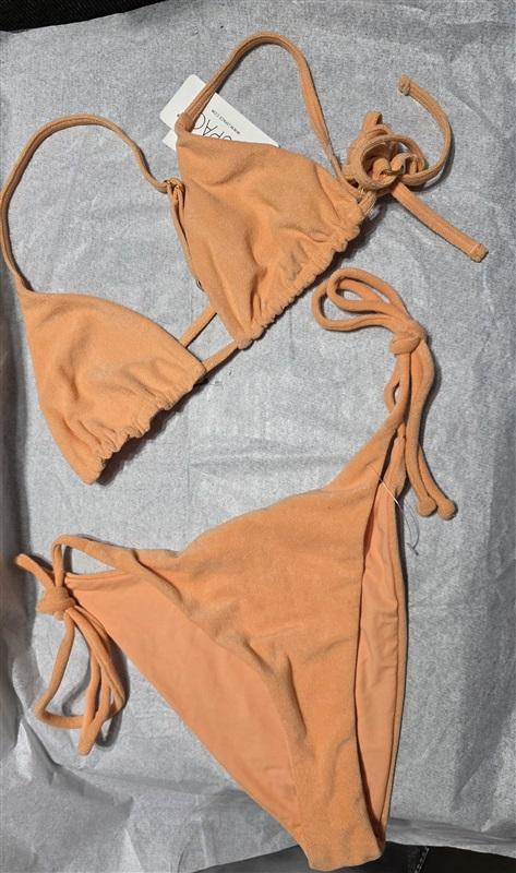 NWT L*Space M Lennox Tangy Orange Top & Tie Side Bikini Bottom 132542