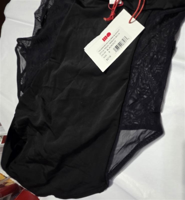 NWTD Solid & Striped S Anthropologie Spencer Mesh 1PC Swimsuit Black 132550