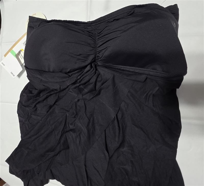 NWT Coco Reef 34D 10 Contours Clarity Bra-Sized Bandeau Tankini Top Black 132551