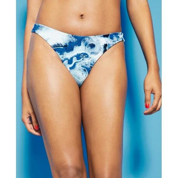 NWT Royalty By Maluma XXL Cheeky Reversible Bikini Swim Bottom Blue Camo 132554