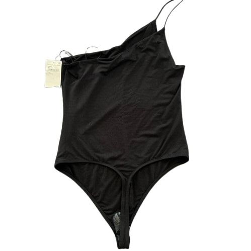 NWT Good American 2 or M 90s Good Touch One Shoulder Black Thong Bodysuit 132560