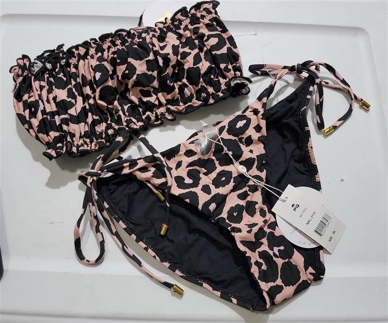 NWT Pilyq Nala M Remi Ruched Bandeau Bikini Swim Top & Bottom 132563
