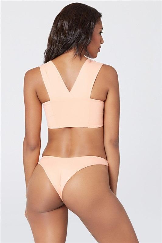 NWT L*Space M Cabana Bitsy Bikini Bottom Tangy Orange 132571