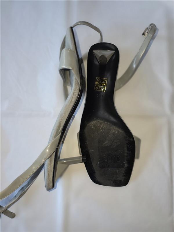 NWOTD Jeffrey Campbell 6.5 Evoke Kitten Heel Ankle Wrap Sandals Gray 132576