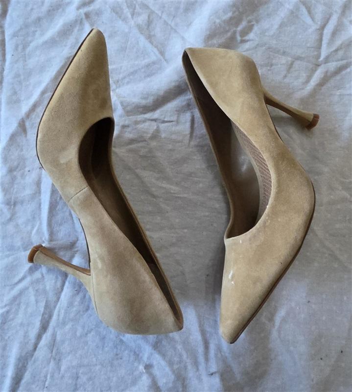 NWOTD Vince Camuto 7.5 Suede Buff Beige Platform Pumps 132595