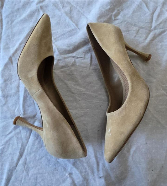 NWOTD Vince Camuto 7.5 Suede Buff Beige Platform Pumps 132595