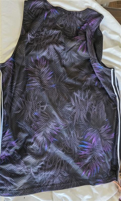 NWOT Hurley L Mesh Black Purple Palm Frond Tank Top 132610