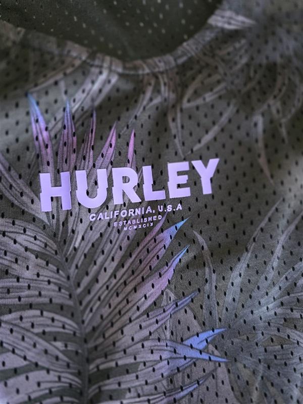 NWOT Hurley L Mesh Black Purple Palm Frond Tank Top 132610