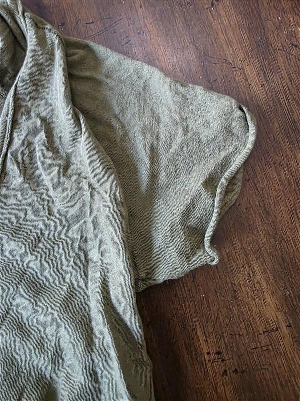 NWOT We the Free People M Semi Sheer Deep V Olive Green T Shirt 132612