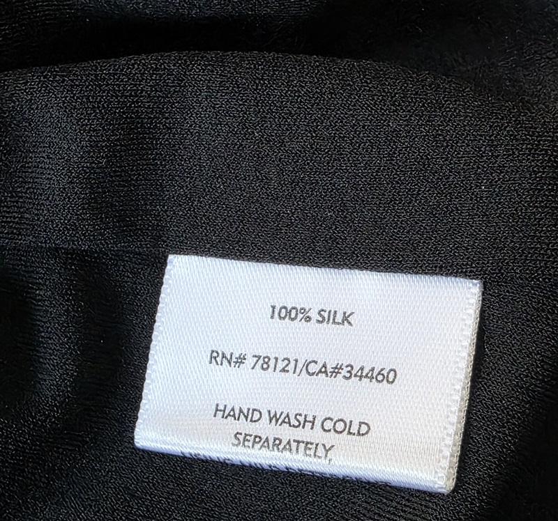 NWOT Eileen Fisher LG Black 100% Silk Skirt Stretch A Line 132618