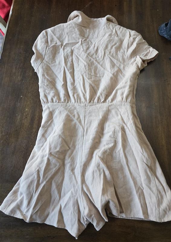 NWOTD Sadie & Sage S Surplice Collar Linen Look Lined Romper 132621